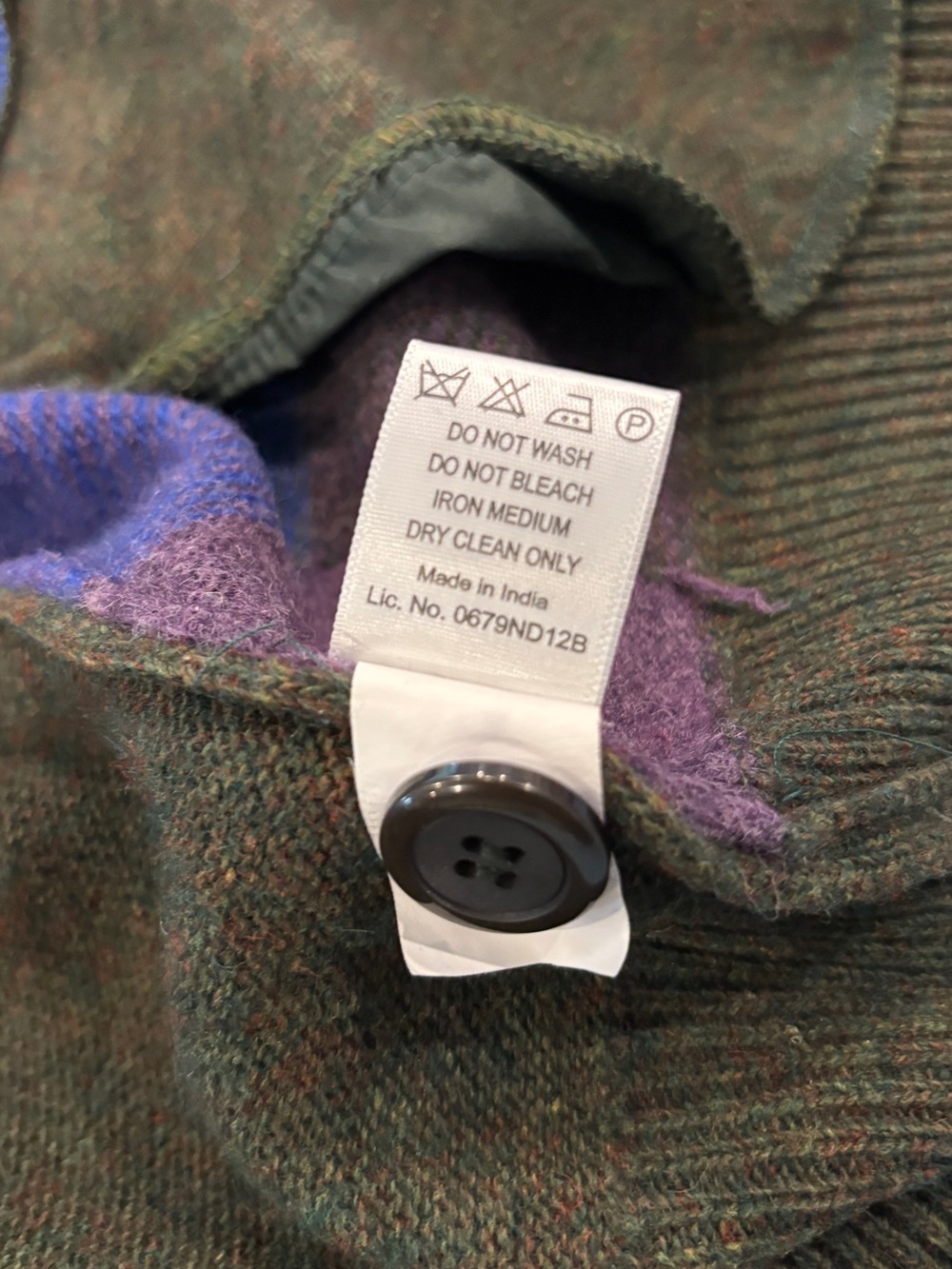 Monte Carlo Plaid Button Up Sweater Vest Size XXXL Men’s Vintage Lamb’s Wool - Picture 5 of 5
